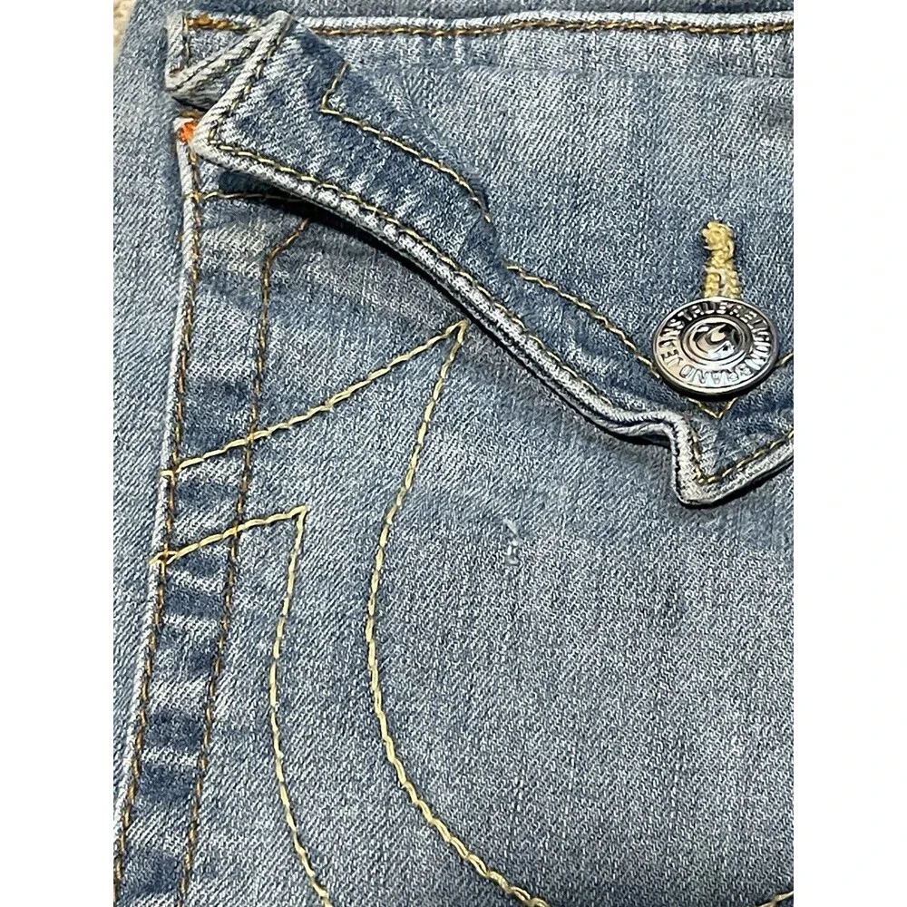 True Religion Relaxed Straight Mens 40 x 32 Flap Pocket Blue